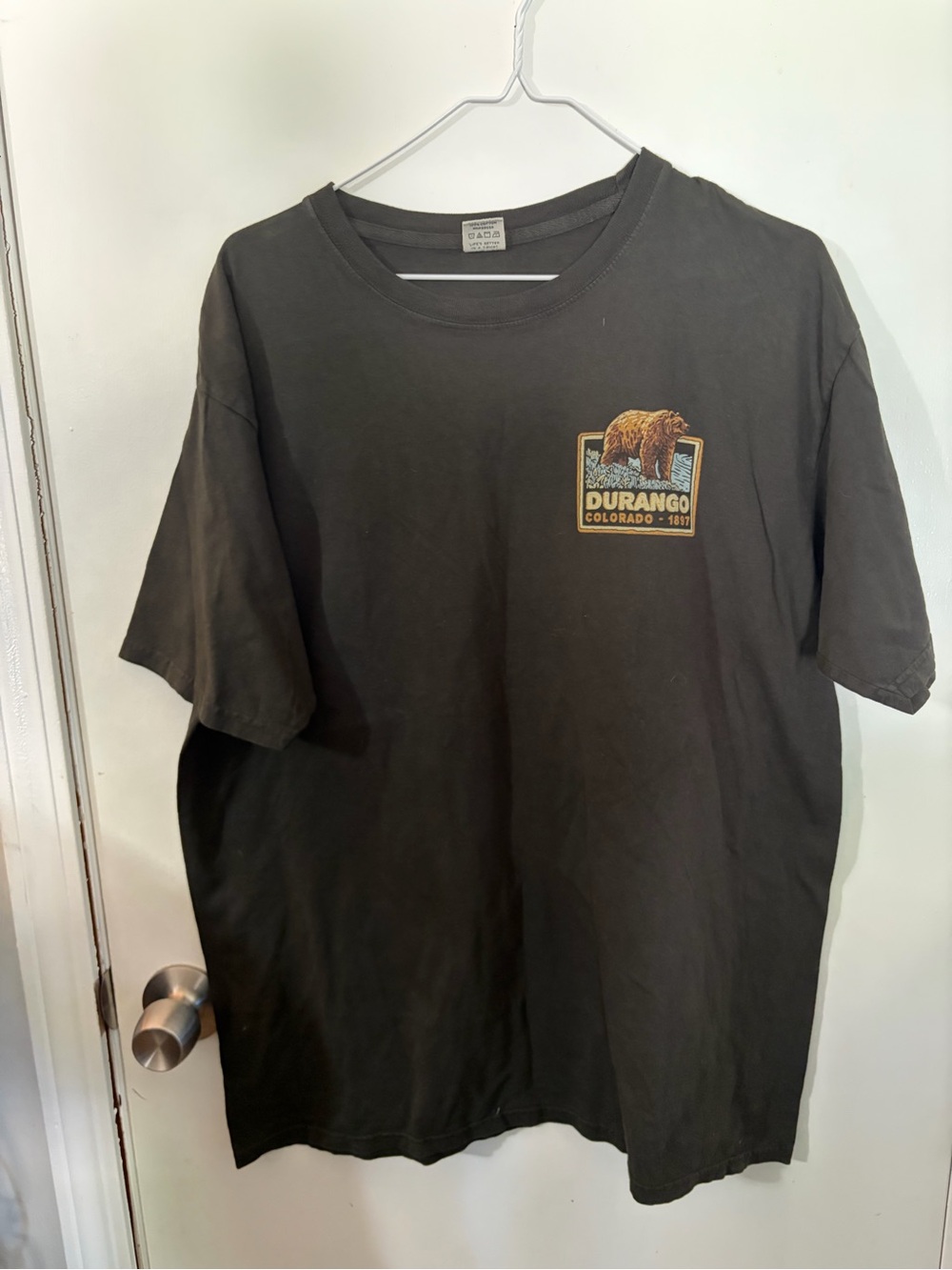 NWOT Men’s Blue 84 Large Durango Colorado Graphic Tee Dark Gray Tote12